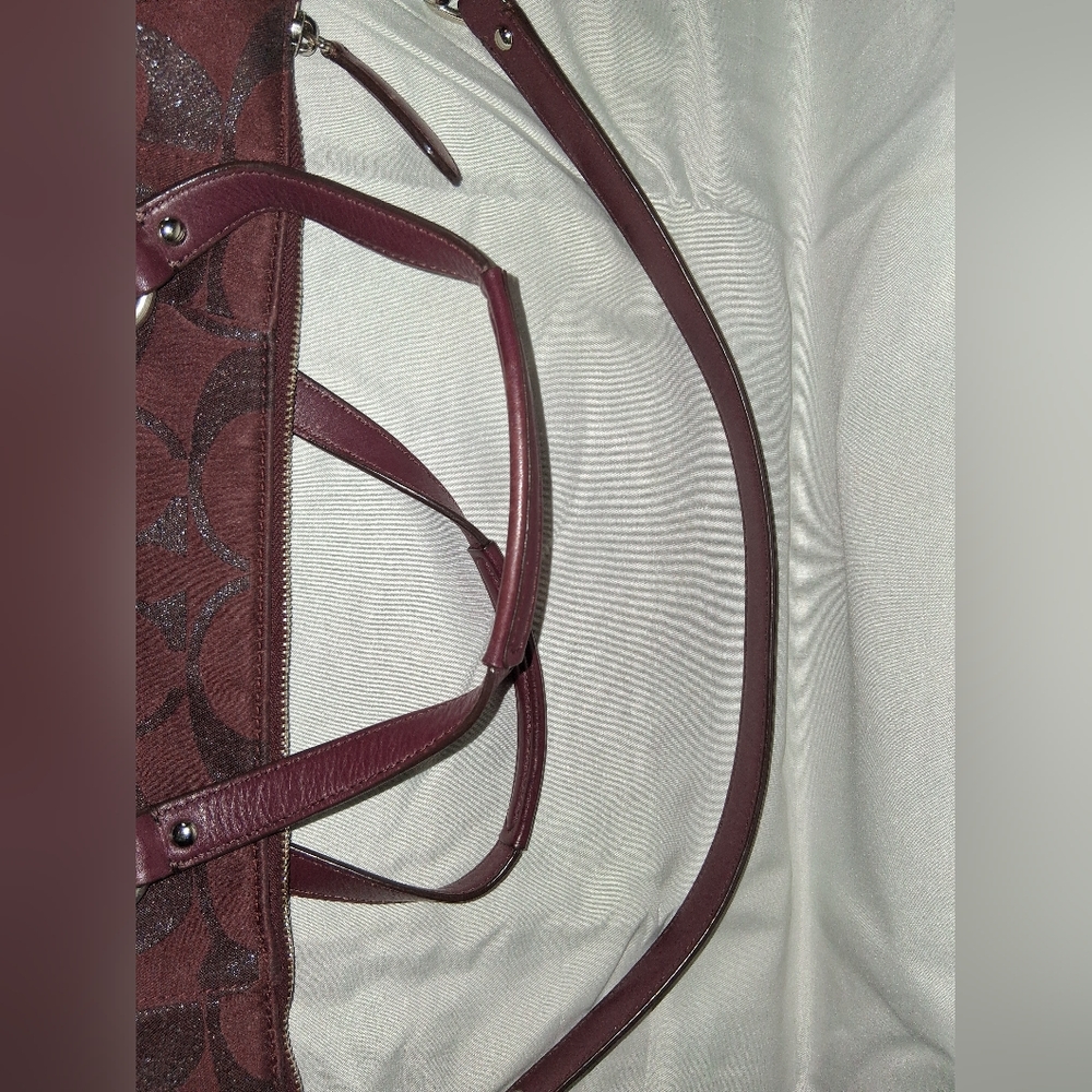 Coach Maroon Patterned Shoulder Bag - image 3